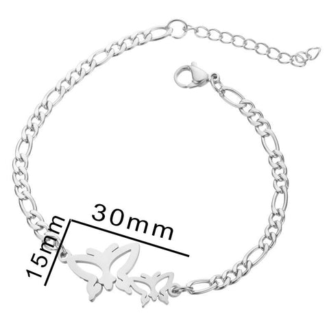 Image of ins Charm Bracelets Bangle Bracelets Jewelry lady stainless steel butterfly bracelet Christmas snow animal elephant heart heartbeat moon star bracelet