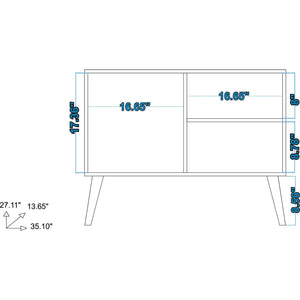 Manhattan Comfort Side Table W/3 Storage Shelves & Drawer Living Room