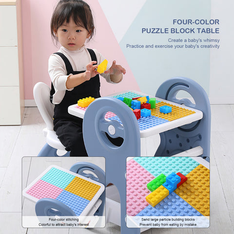 Image of Small Children Kids Activity Table Chair W/ Storage Painting Reading