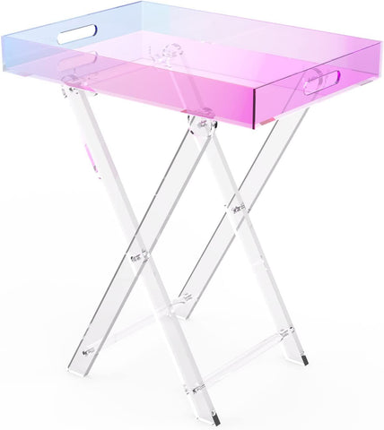 Image of acrylic iridescent side table