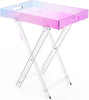 acrylic iridescent side table