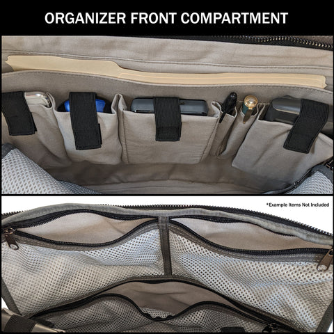 Image of Canvas Messenger Bag For Men Laptop Case Satchel Organizer Brown
