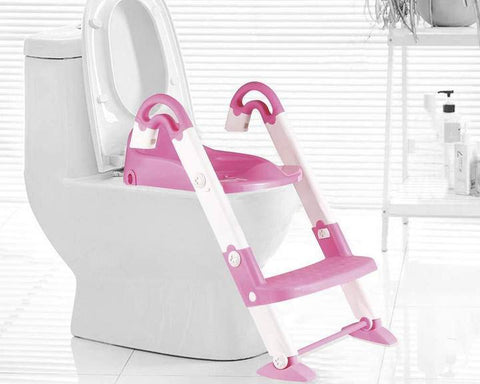 Image of Kid's 3 in 1 Potty Training Toilet Seat with Adjustable Ladder Pink