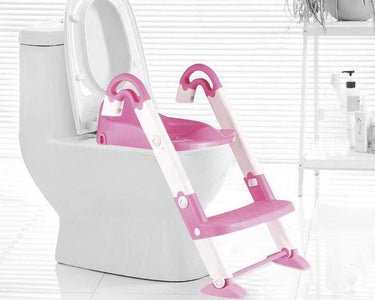 Kid's 3 in 1 Potty Training Toilet Seat with Adjustable Ladder Pink