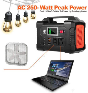 200W Portable Solar Generator Power Station RV Home Camping 3 USB Port