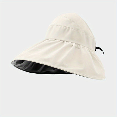 Image of Wide Brim Sun Visor Foldable Picnic Hat Beach UV Protection Scallop Cap For Outdoor; Women's Hat & Caps