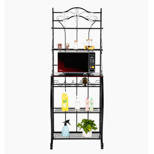 bakers rack with microwave stand