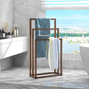 Metal Freestanding Bathroom Towel Holder 3 Tier Storage Rack Black