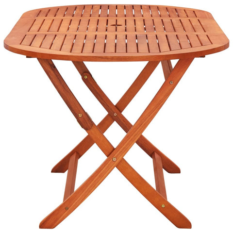 Image of Wooden Folding Garden Table Patio Parties Picnics Eucalyptus Wood