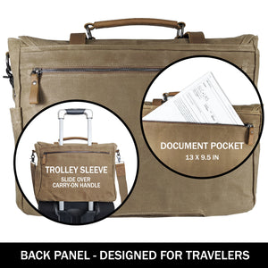 Canvas Messenger Bag For Men Laptop Case Satchel Organizer Brown