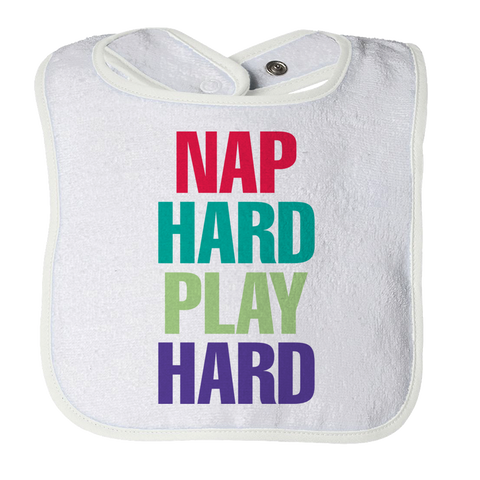 Nap Hard Play Hard baby bib - mommyfanatic