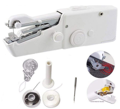 Image of Handheld sewing machine - portable mini sewing machine step by step stitch seamstress tailoring beginner instructions - discount - mommyfanatic