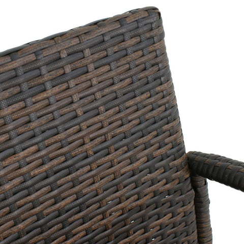 Image of Outdoor Wicker Bar Stool Set of 2 Rattan Bar stools Dining Chair Garden Club - mommyfanatic