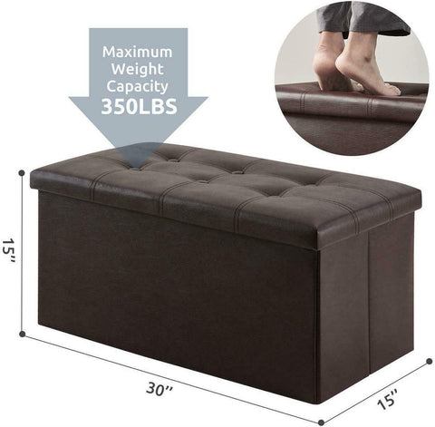 Image of Large foldable Ottoman footrest storage box coffee table - 30 x 15 x 15" - mommyfanatic