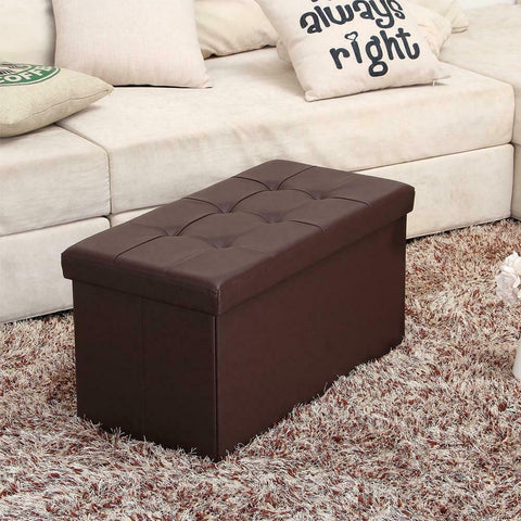 Image of Large foldable Ottoman footrest storage box coffee table - 30 x 15 x 15" - mommyfanatic