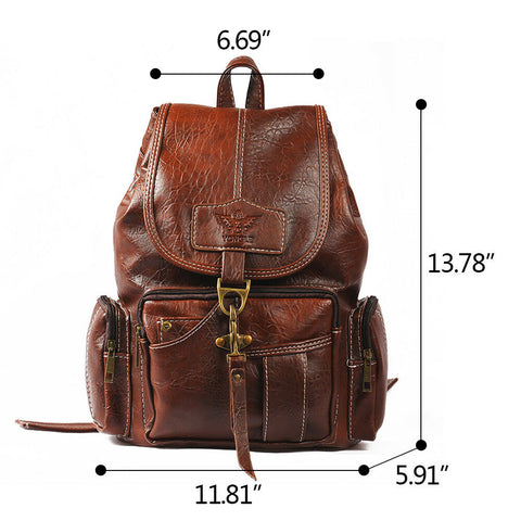 Image of Cute mini genuine affordable leather backpack purse girls/women - brown - mommyfanatic