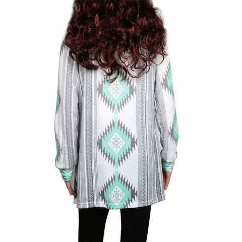 Image of Women's Open-front Cardigan Sweater Long Sleeve Chiffon Older Women - mommyfanatic