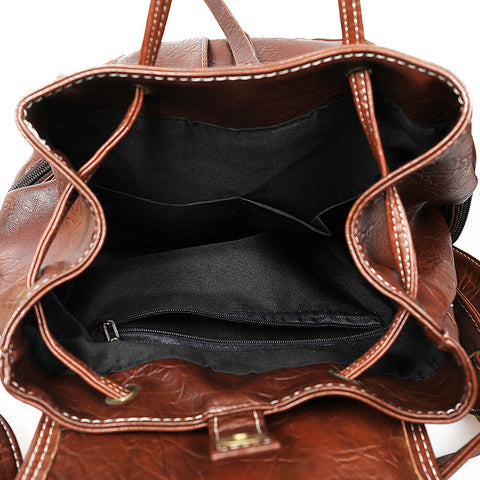 Image of Cute mini genuine affordable leather backpack purse girls/women - brown - mommyfanatic