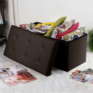 Large foldable Ottoman footrest storage box coffee table - 30 x 15 x 15" - mommyfanatic