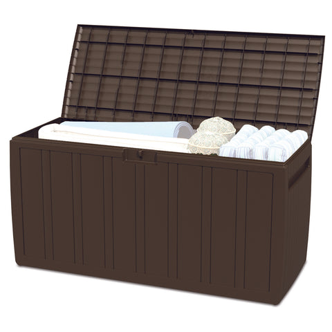 Image of Outdoor Storage waterproof deck box 71 gallon Patio furniture - Brown - mommyfanatic
