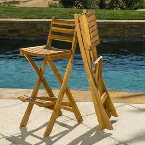 Atlantic 31-Inch outdoor folding wood counter bar stools with backs Set of 2 - mommyfanatic