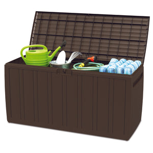 Outdoor Storage waterproof deck box 71 gallon Patio furniture - Brown - mommyfanatic