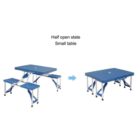 Image of Lifetime Folding Picnic Table Camping Party Outdoor 4 Seats Aluminum