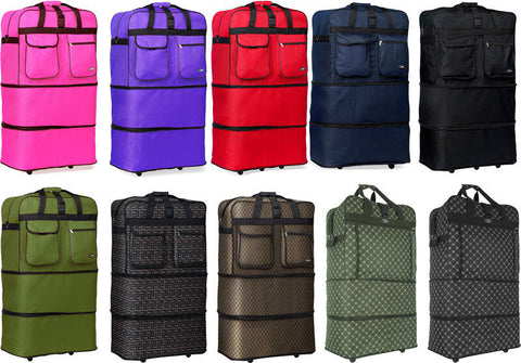 Image of 30" 36" 40" Expandable Rolling Duffle Bag Carry On Luggage W/Wheels
