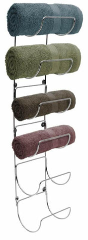 Image of 6-Tier Metal Towel Rack Holder Wall Mounted Storage Organizer Black