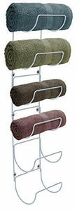 6-Tier Metal Towel Rack Holder Wall Mounted Storage Organizer Black