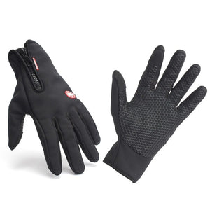 Touch Screen Full Finger Gloves Windproof Bicycle Bike Gloves Winter Outdoor Sports Gloves S M L XL 4 Size Black - mommyfanatic