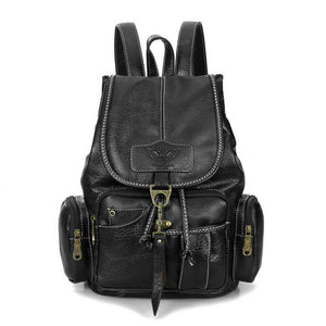 Cute mini genuine affordable leather backpack purse girls/women - brown - mommyfanatic